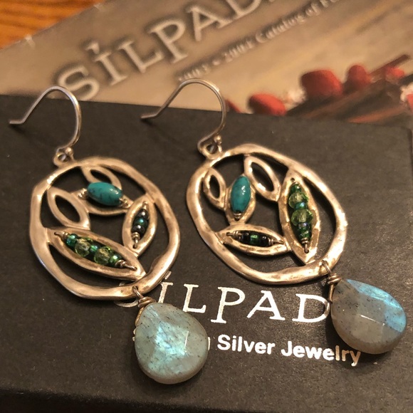 Silpada Silver, Turquoise and Labradorite Earrings - Picture 5 of 16
